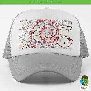 All We Like Sheep "Surrounded by Idiots" Foam Trucker Snapback Cap GREY WHITE